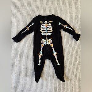 Old Navy Black Dia De Los Muertos Skeleton Print Baby Footie Pajamas